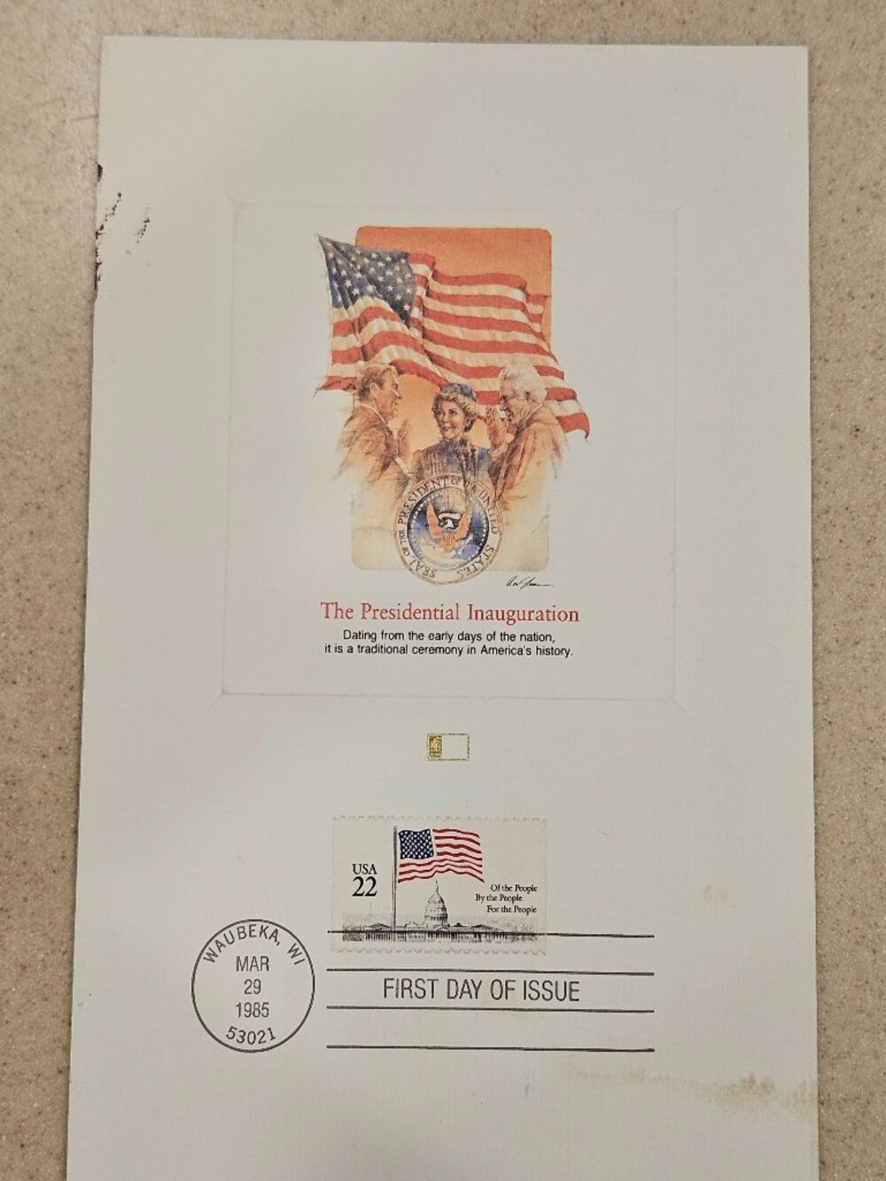 RARE COLLECTIBLE USPS 1ST DAY ISSUE COVER PRESIDENTIAL INAUGURATION STAMP FDC